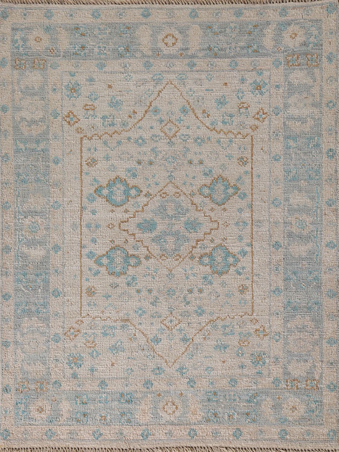 Turkish Oushak Vegetable Dye Accent Rug 3x4