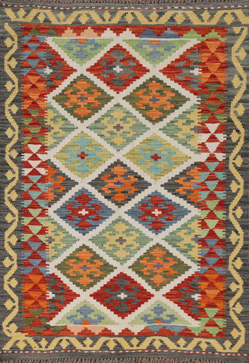 Trellis Geometric Kilim Oriental Rug 3x5