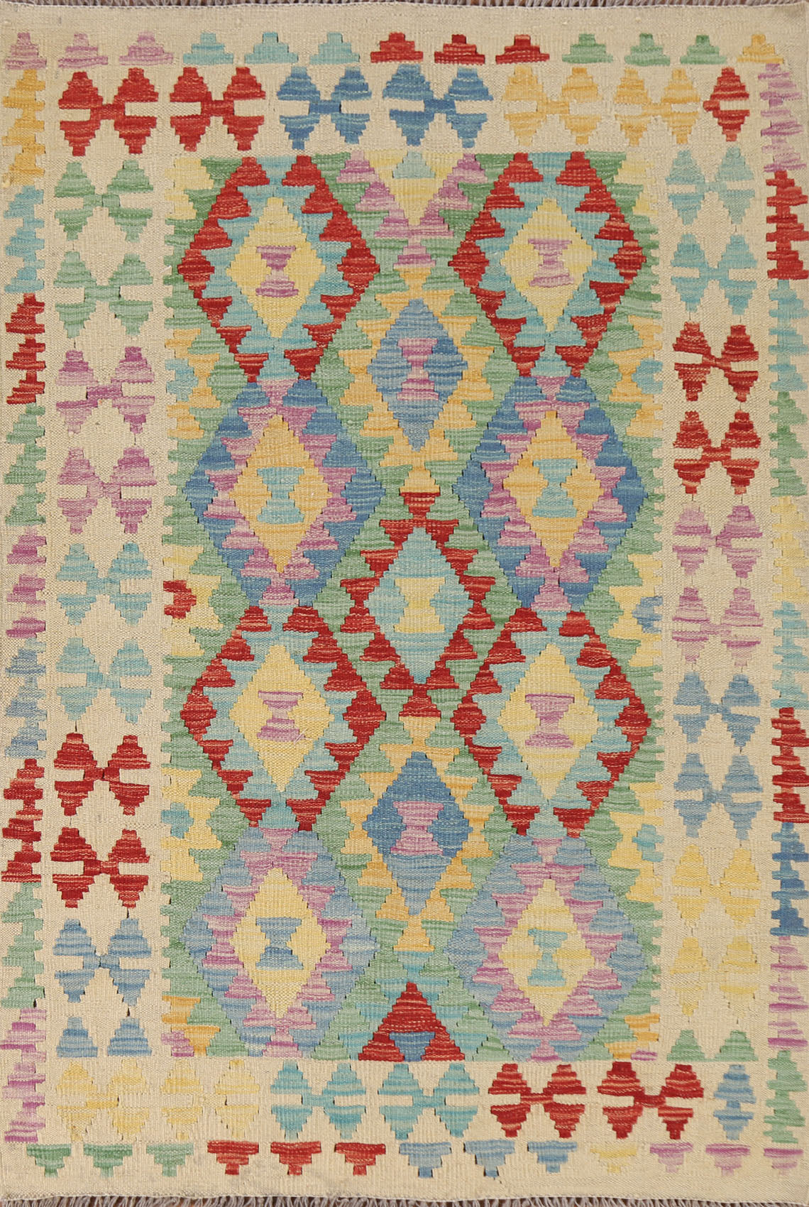 Multicolor Kilim Oriental Accent Rug 3x5