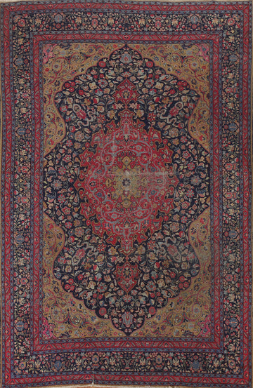 Pre-1900 Vegetable Dye Tabriz Persian Living Room Rug 7x11