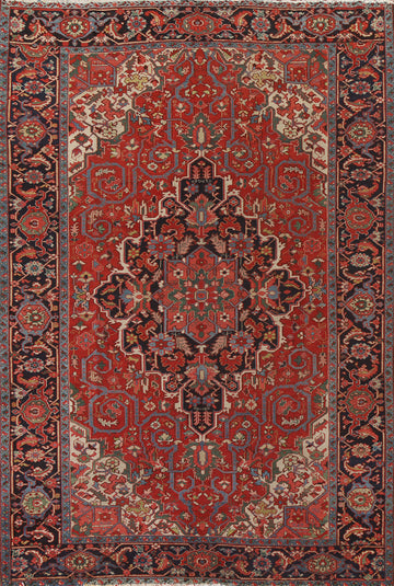Antique Heriz Serapi Vegetable Dye Persian Rug 8x11