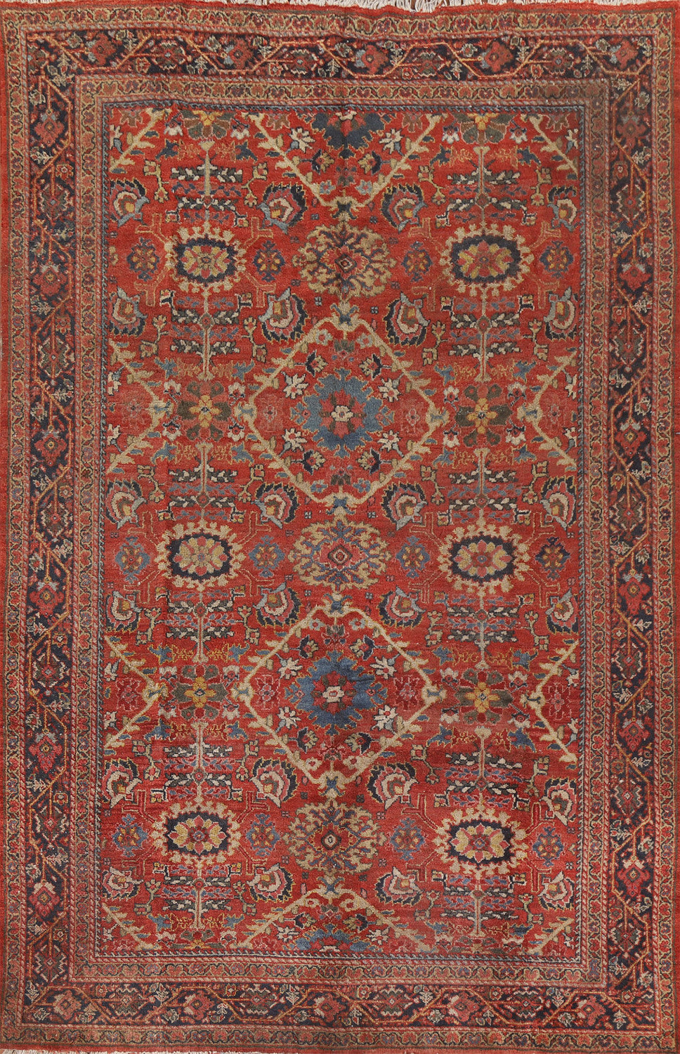 Antique Vegetable Dye Mahal Persian Area Rug 7x11