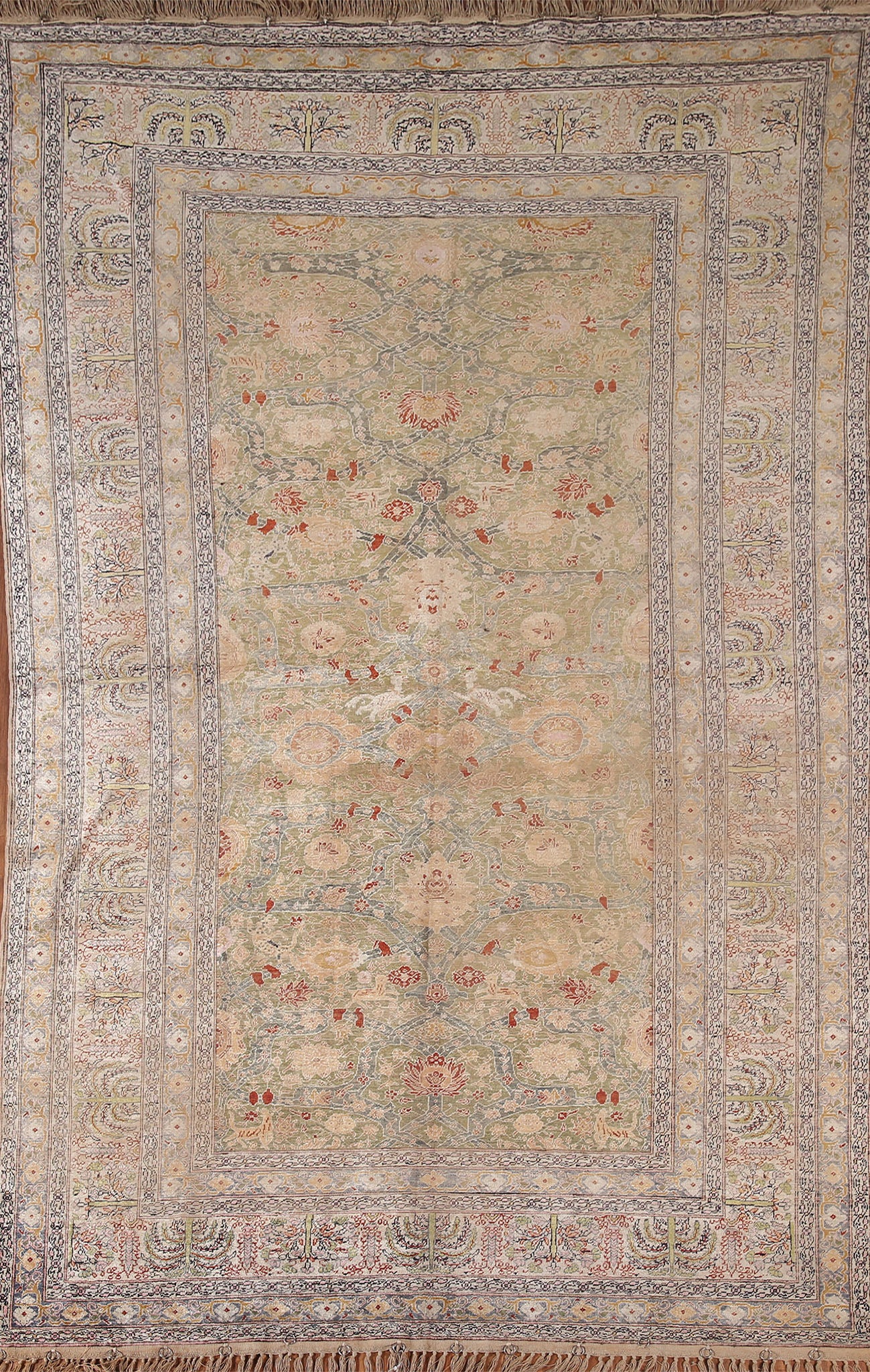 Pre-1900 Vegetable Dye Hereke Turkish Area Rug 6x10