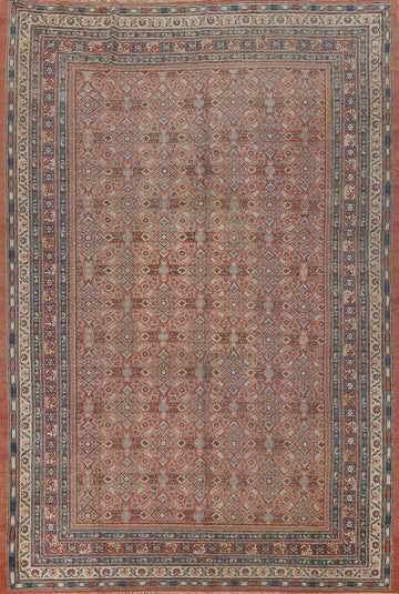 Pre-1900 Vegetable Dye Mahal Persian Area Rug 8x11