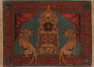 Pictorial 5x7 Senneh Persian Area Rug