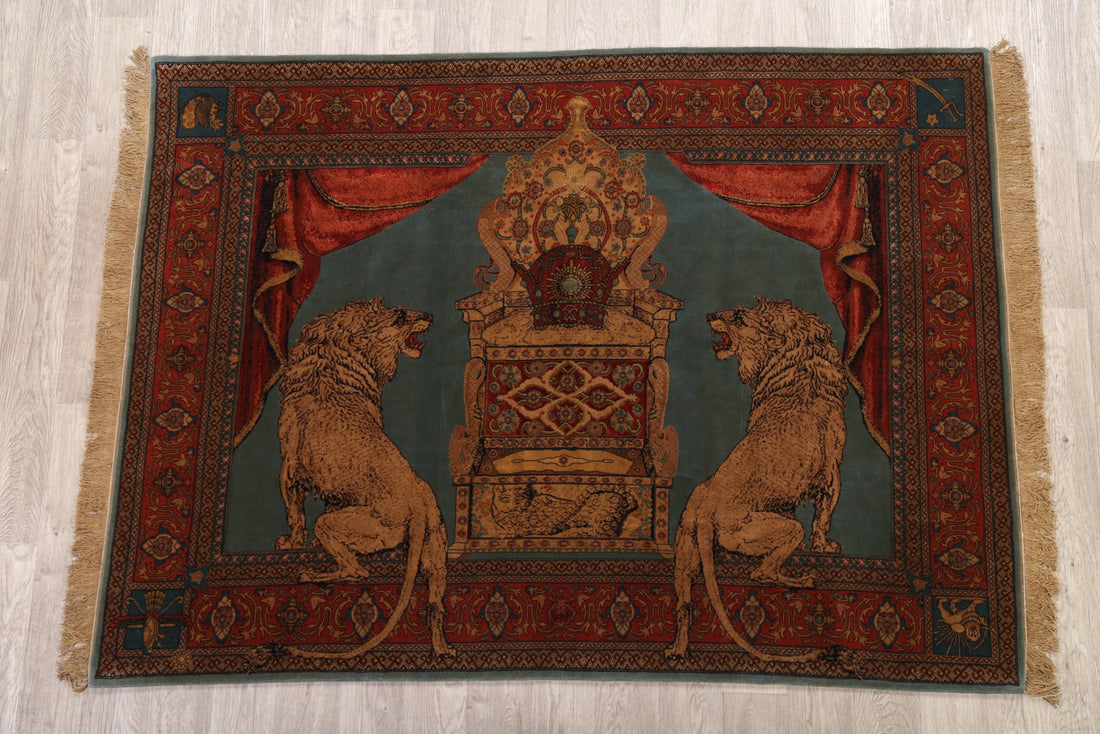 Pictorial 5x7 Senneh Persian Area Rug