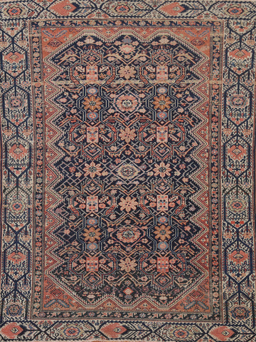 Pre-1900 Antique Vegetable Dye Senneh Persian Rug 4x6