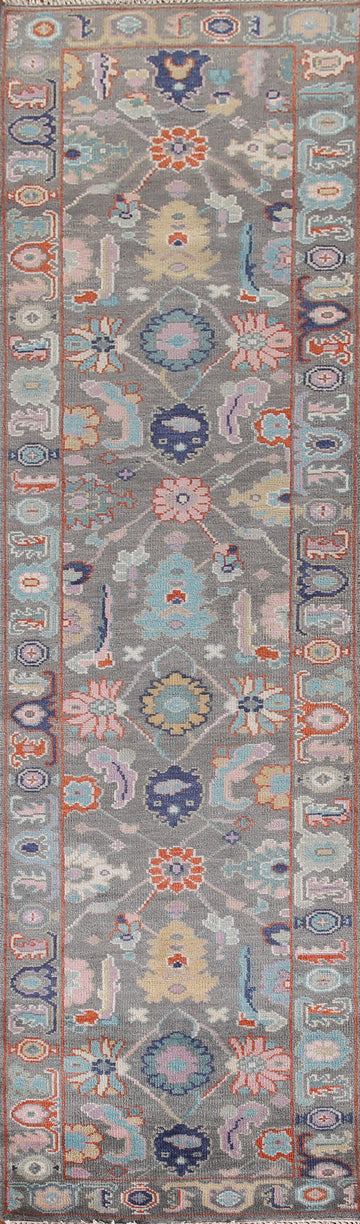 Floral Oushak Indian Runner Rug 3x12