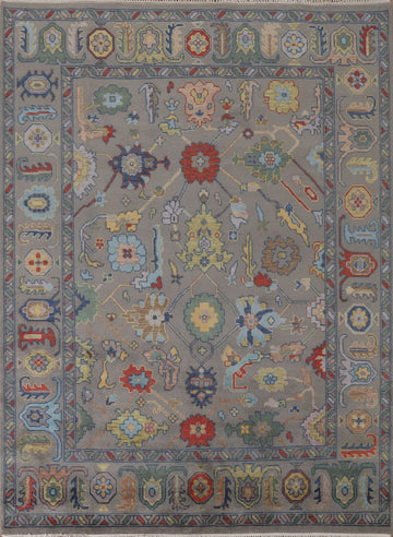 Gray Wool Oushak Living Room Area Rug 8x10