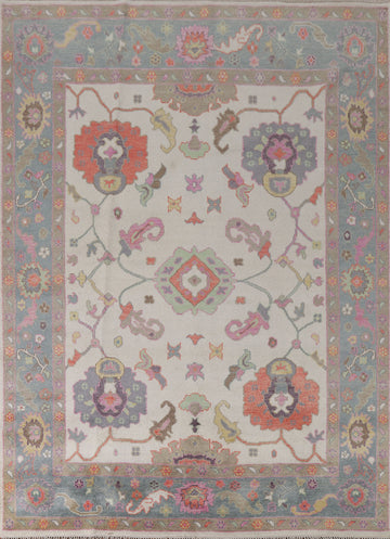 Ivory Floral Oushak Oriental Area Rug 8x10