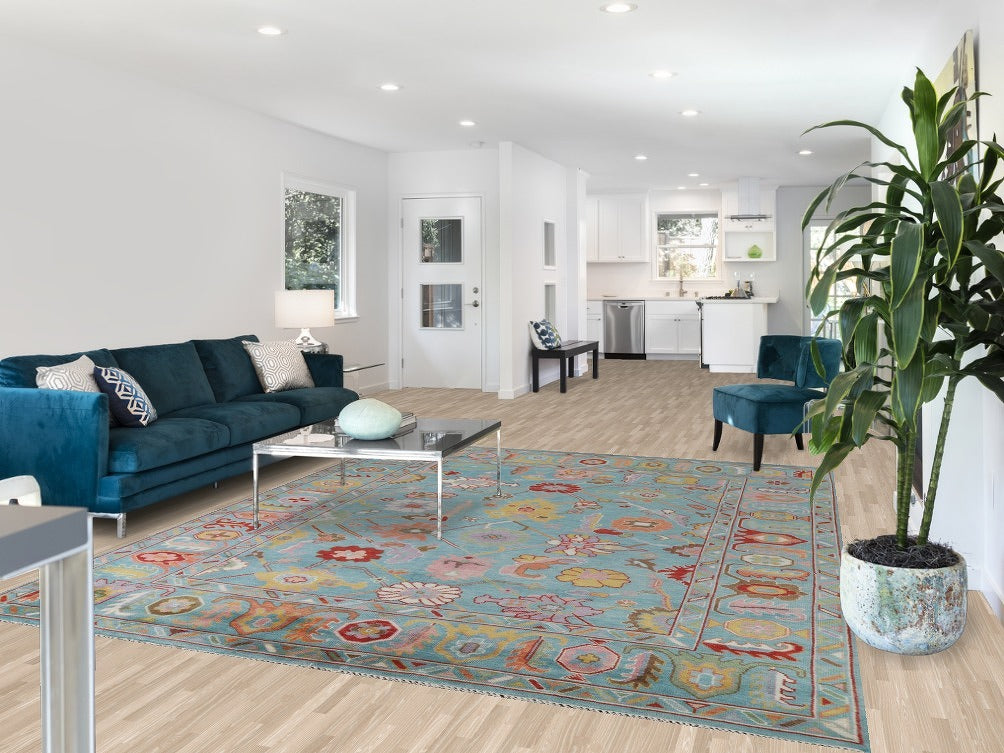 All-Over Floral Oushak Living Room Area Rug 8x10