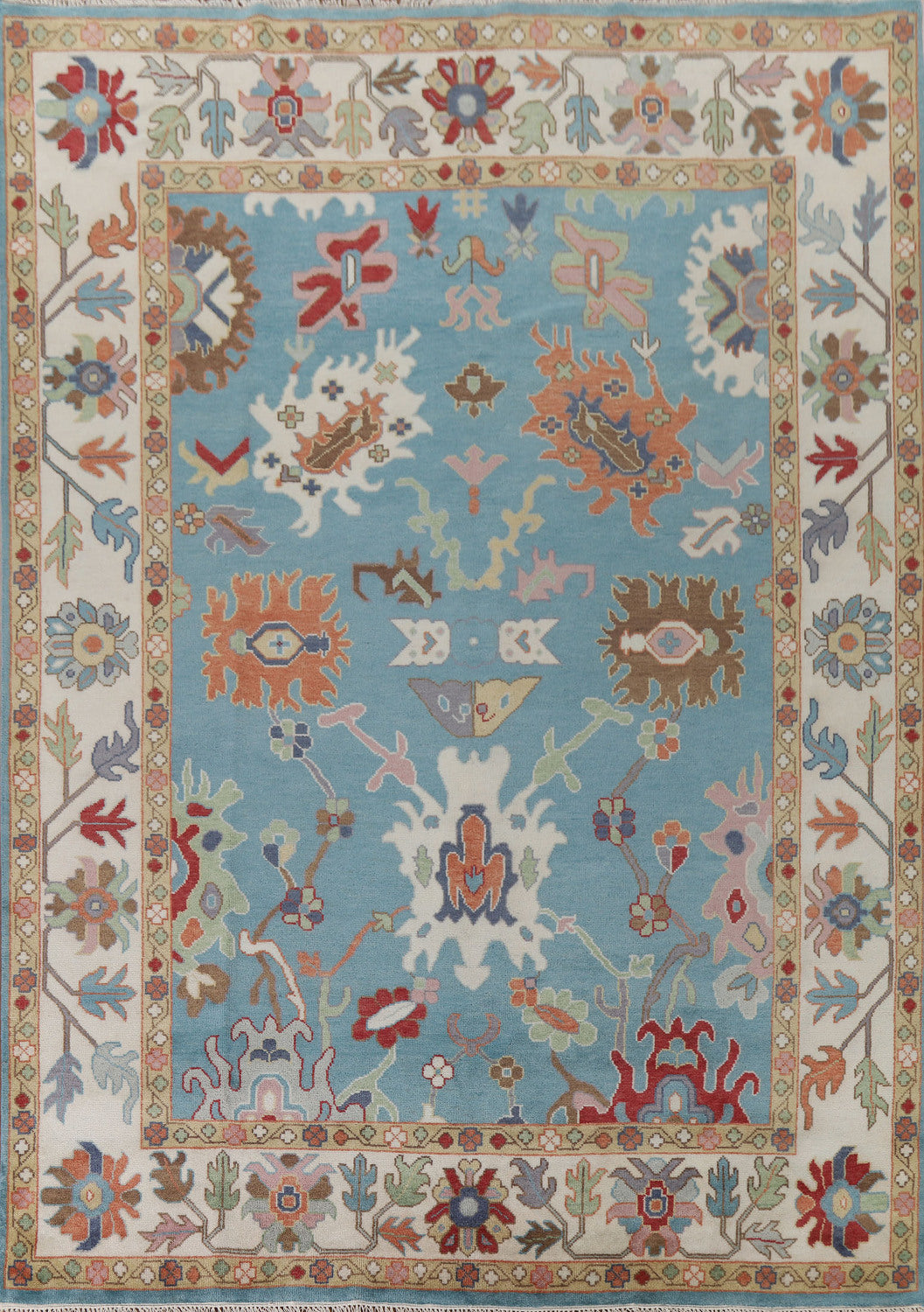 Light Blue Oushak Indian Area Rug 9x12
