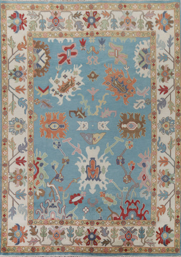 Light Blue Oushak Indian Area Rug 9x12