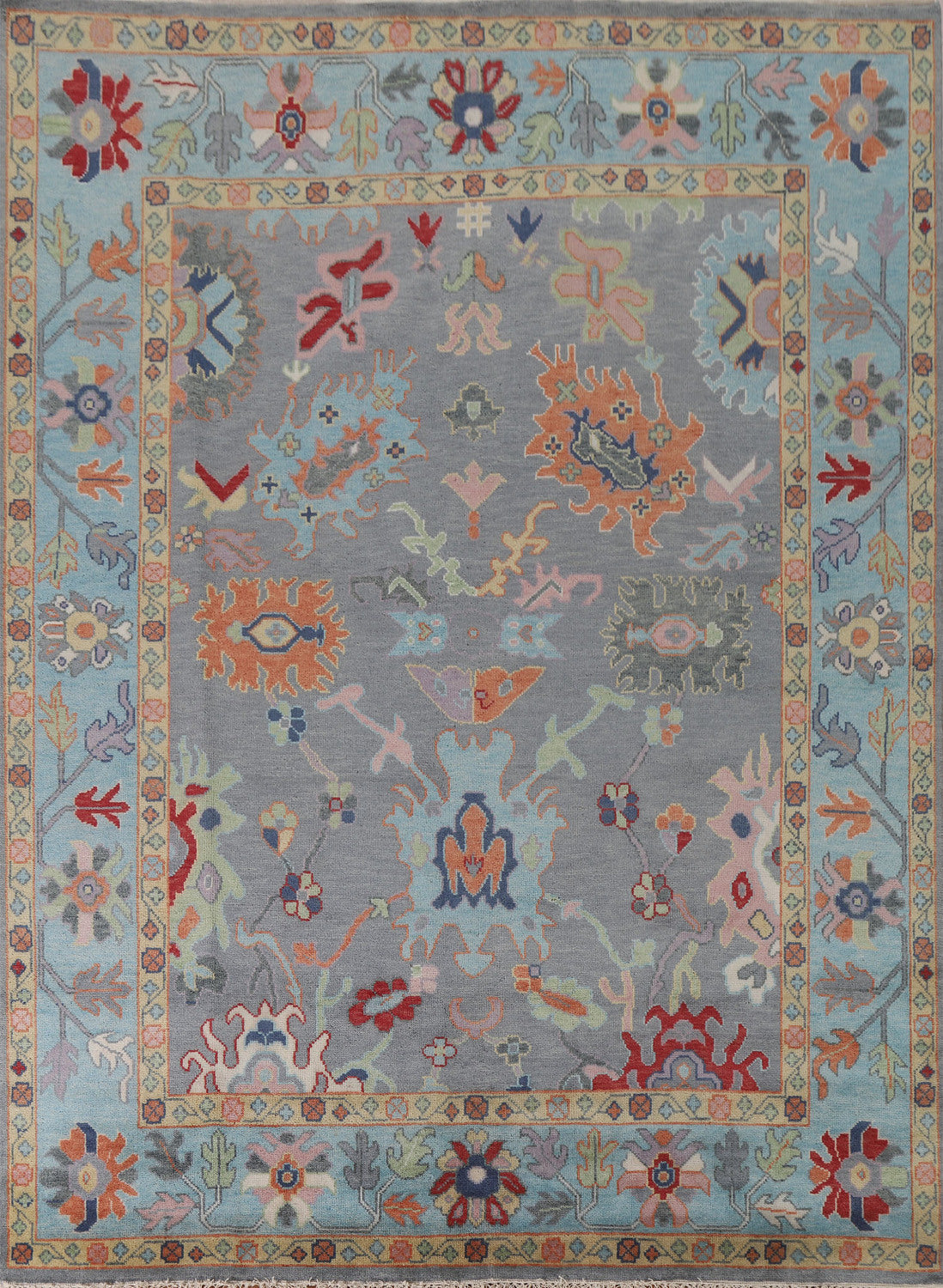 Handmade Oushak Living Room Rug 8x10