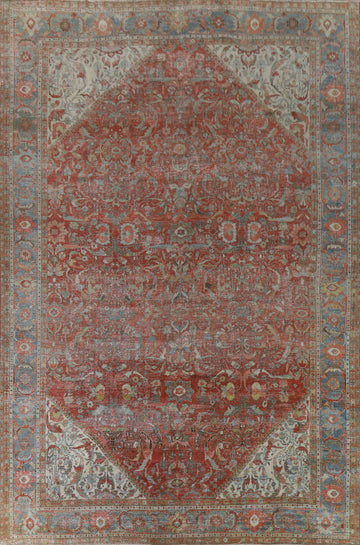 Pre-1900 Vegetable Dye Sultanabad Persian Rug 10x14