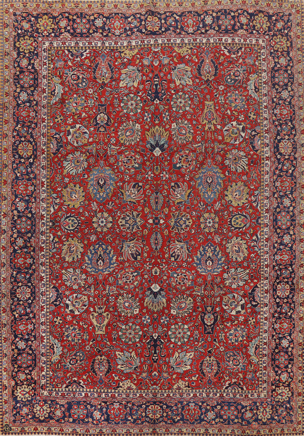 Antique Vegetable Dye Tabriz Persian Area Rug 10x13