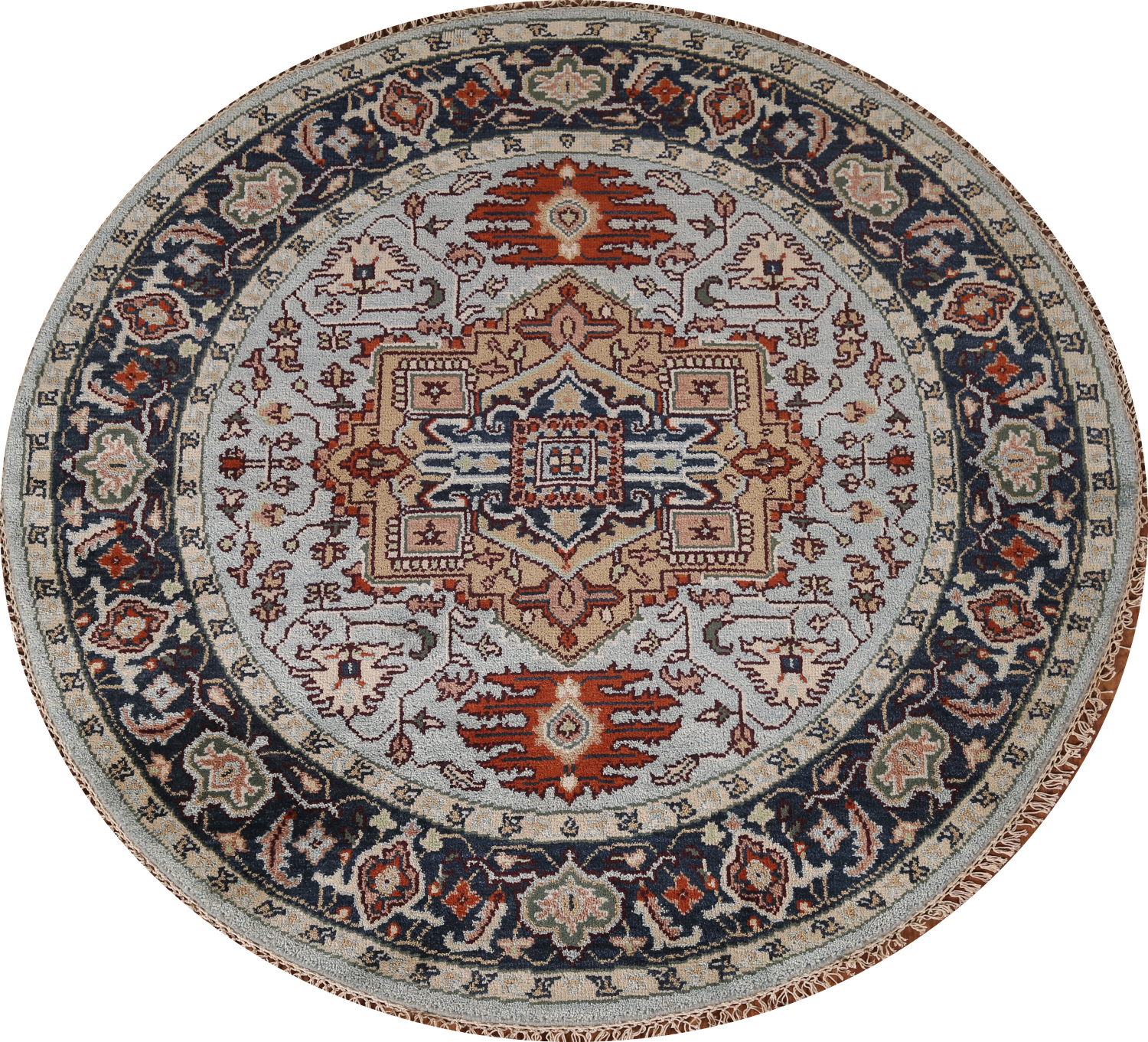 Handmade Heriz Serapi Round Rug 6x6