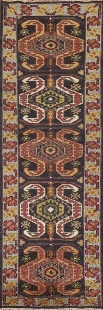 Geometric Heriz Serapi Indian Runner Rug 3x10