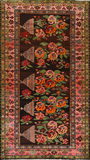 Vegetable Dye Brown Kazak Oriental Rug 5x10