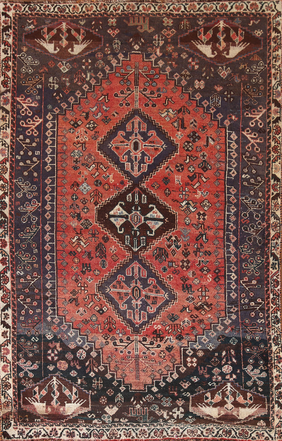 Tribal Vintage Shiraz Persian Area Rug 6x8