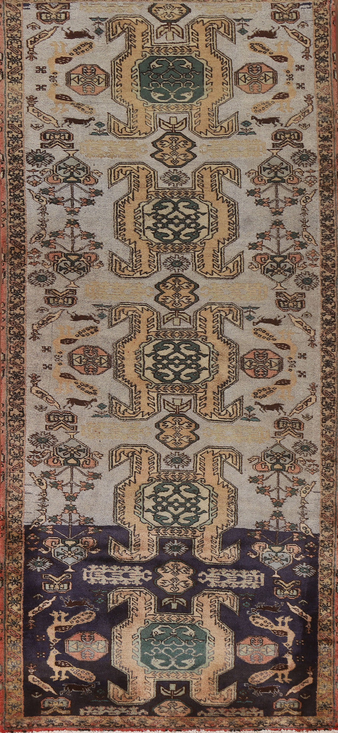 Tribal Ardebil Persian Runner Rug 4x10