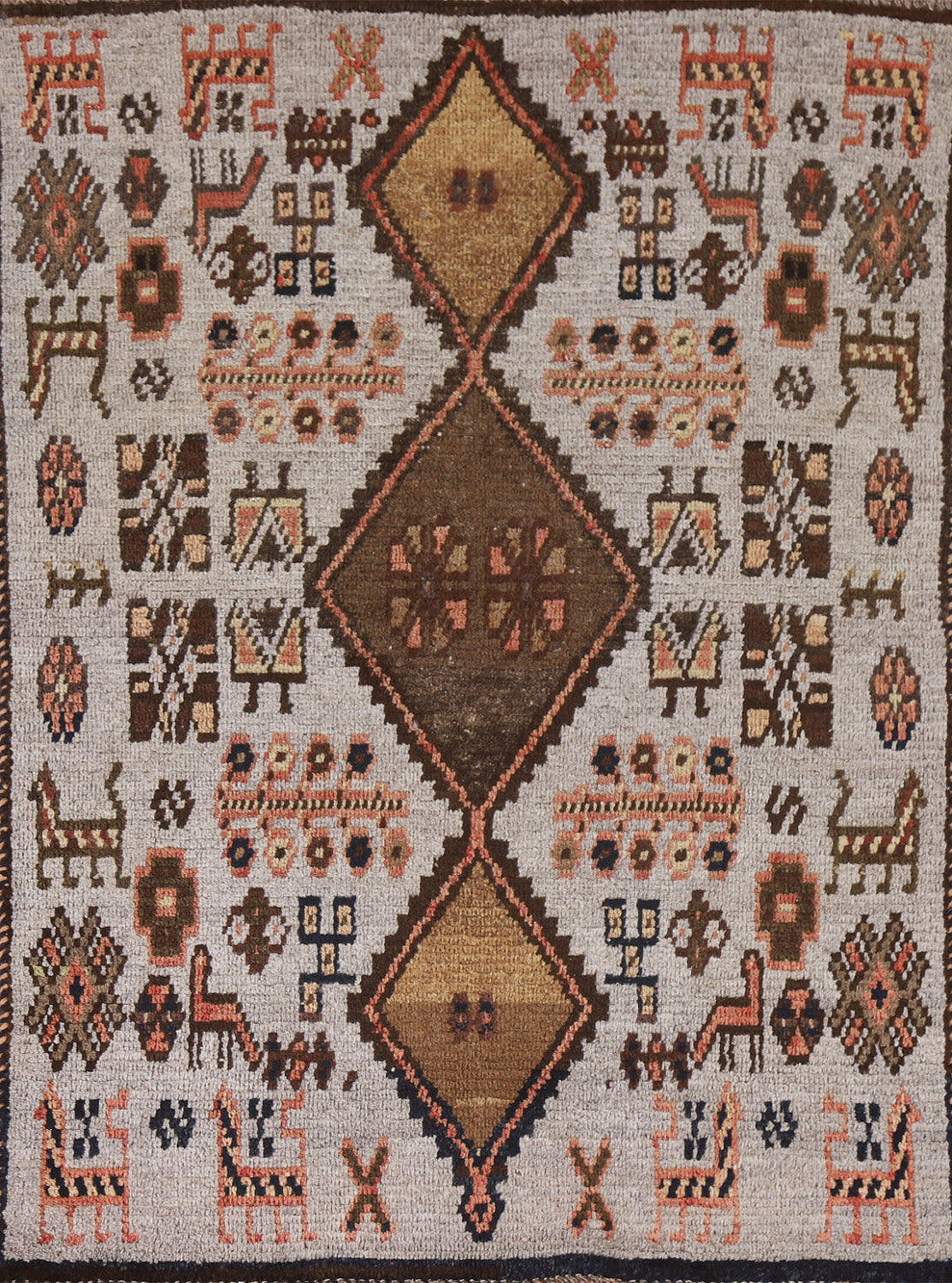 Gray Tribal Gabbeh Persian Rug 3x5