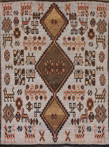 Gray Tribal Gabbeh Persian Rug 3x5