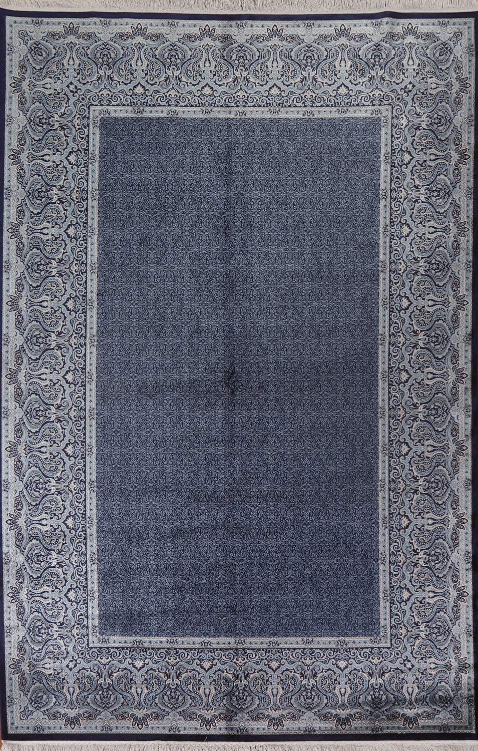 Traditional Blue Qum Turkish Area Rug 6x10