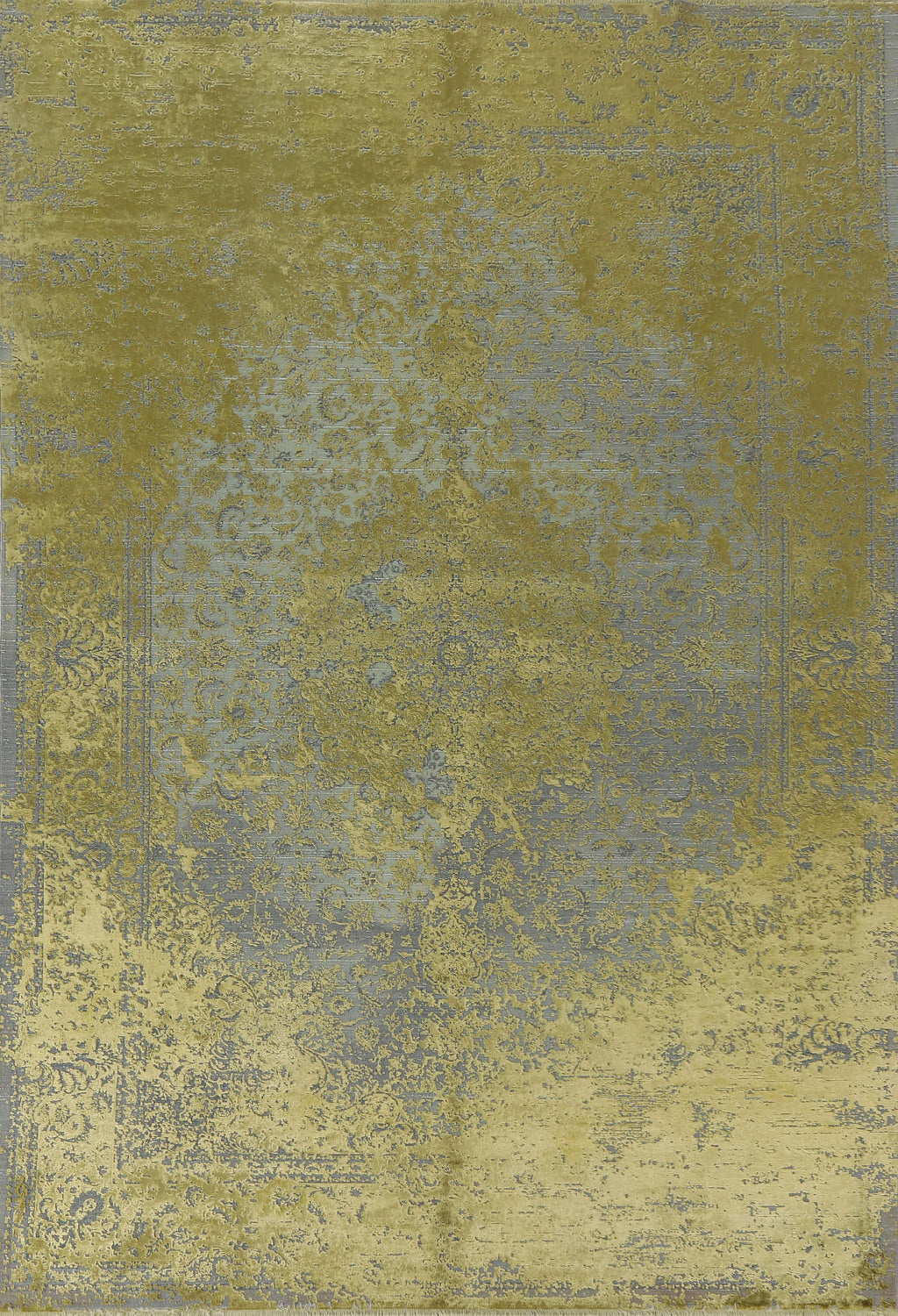 Carved Green Qum Living Room Area Rug 6x9