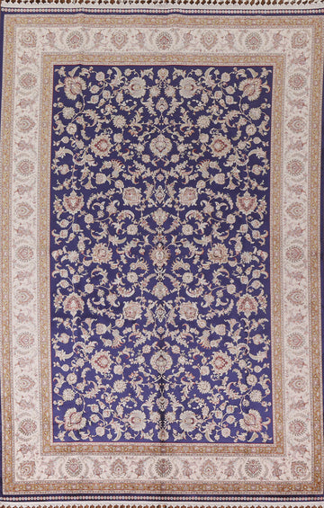 Floral Blue Tabriz Traditional Area Rug 6x10
