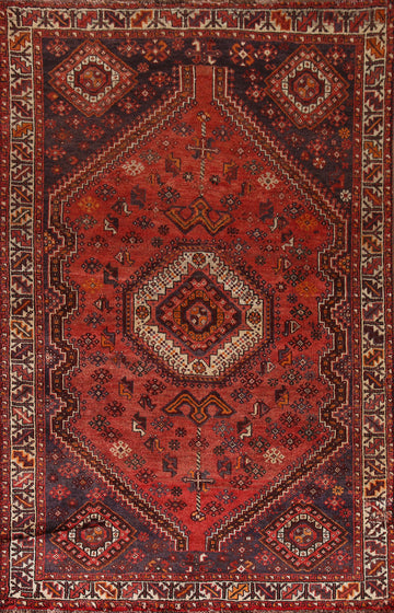 Vegetable Dye Qashqai Persian Area Rug 5x8