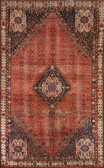 Antique Qashqai Persian Area Rug 5x8