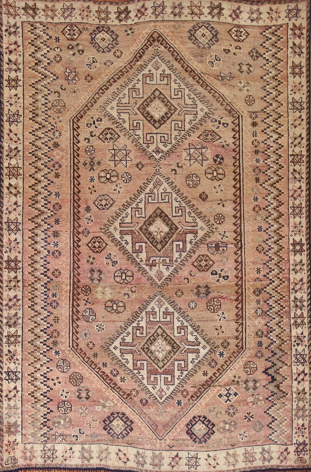 Vintage Wool Qashqai Persian Area Rug 5x8