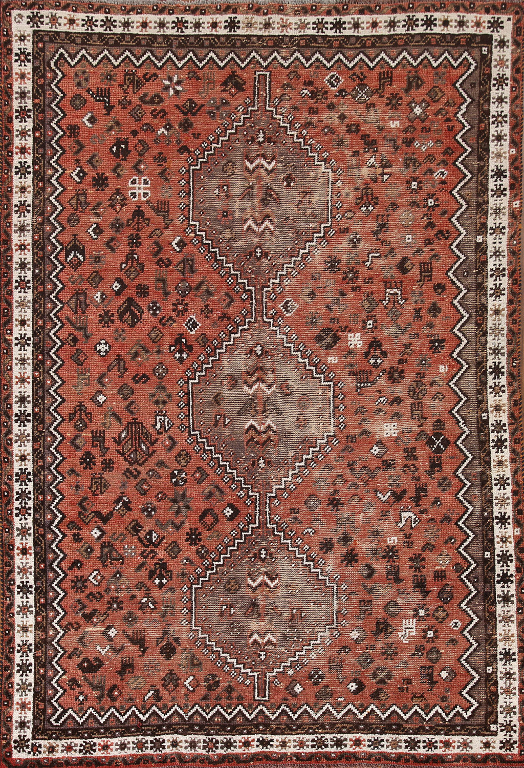 Tribal Qashqai Persian Area Rug 6x9