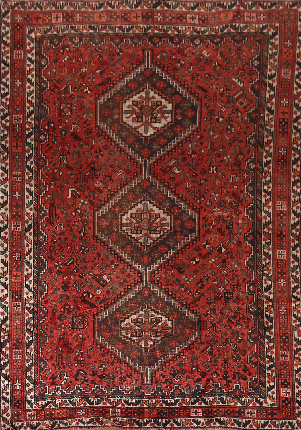 Vintage Shiraz Persian Area Rug 7x10
