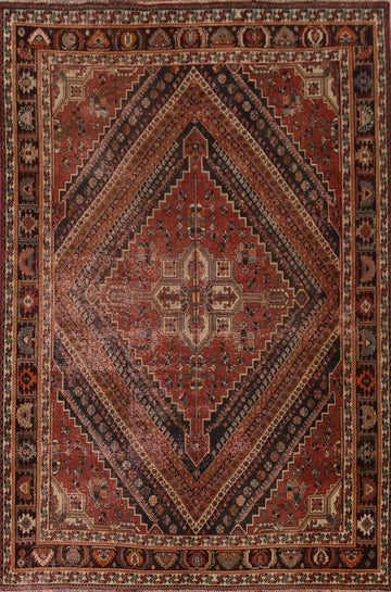 Antique Vegetable Dye Shiraz Persian Area Rug 7x10