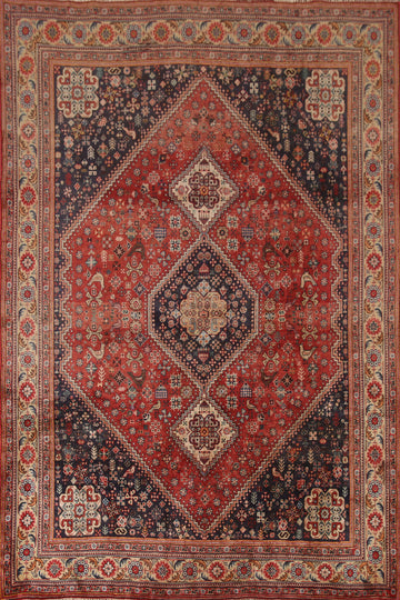 Antique Vegetable Dye Abadeh Persian Area Rug 6x8