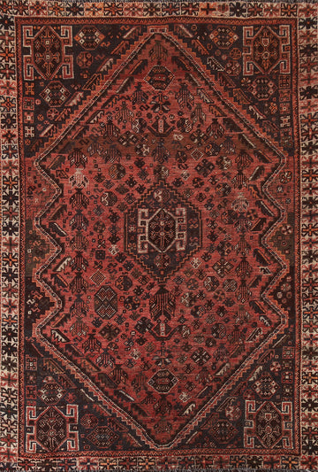 Pink Tribal Shiraz Persian Area Rug 6x8
