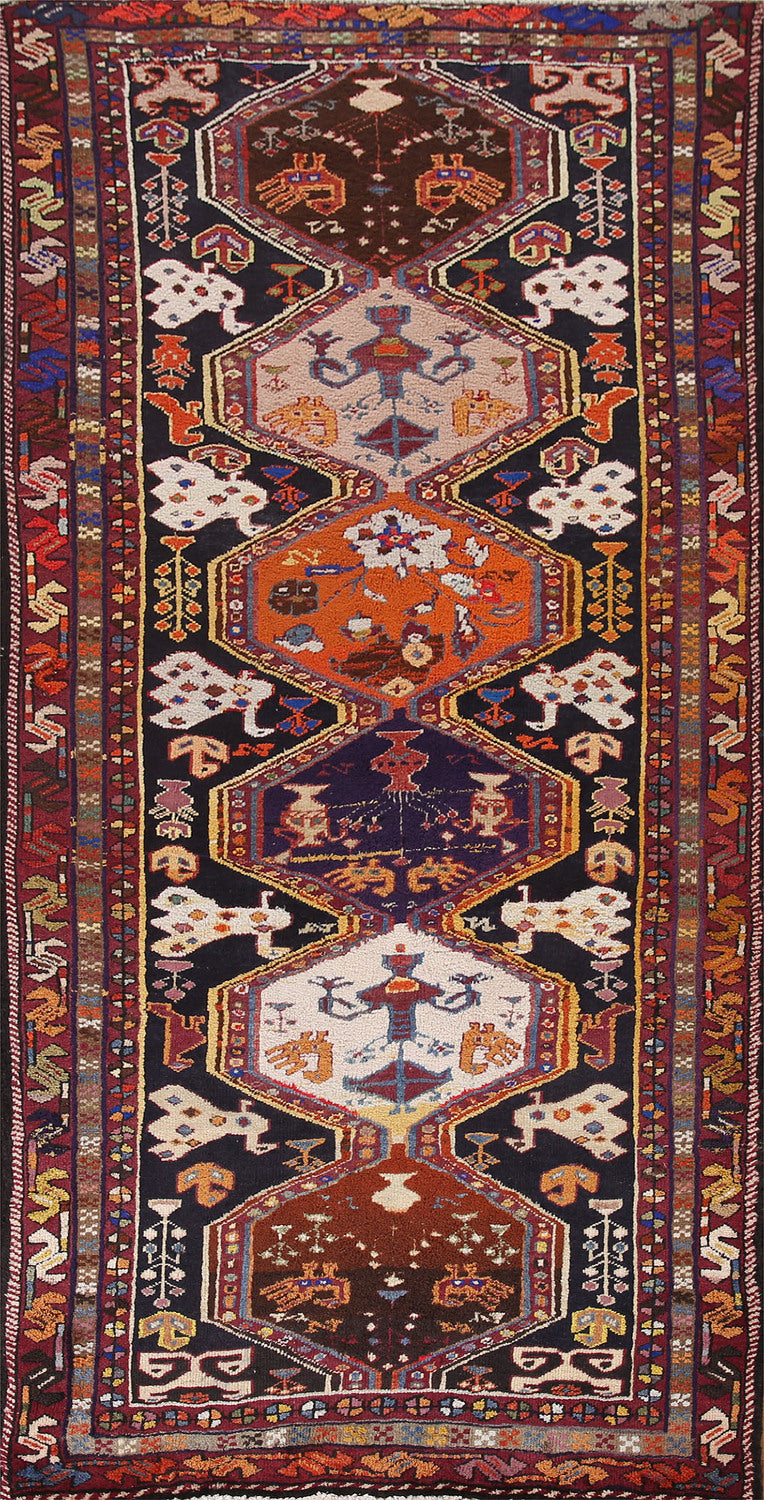 Geometric Ardebil Persian Runner Rug 4x9