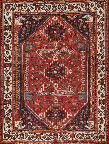 Tribal Geometric Abadeh Persian Rug 5x7