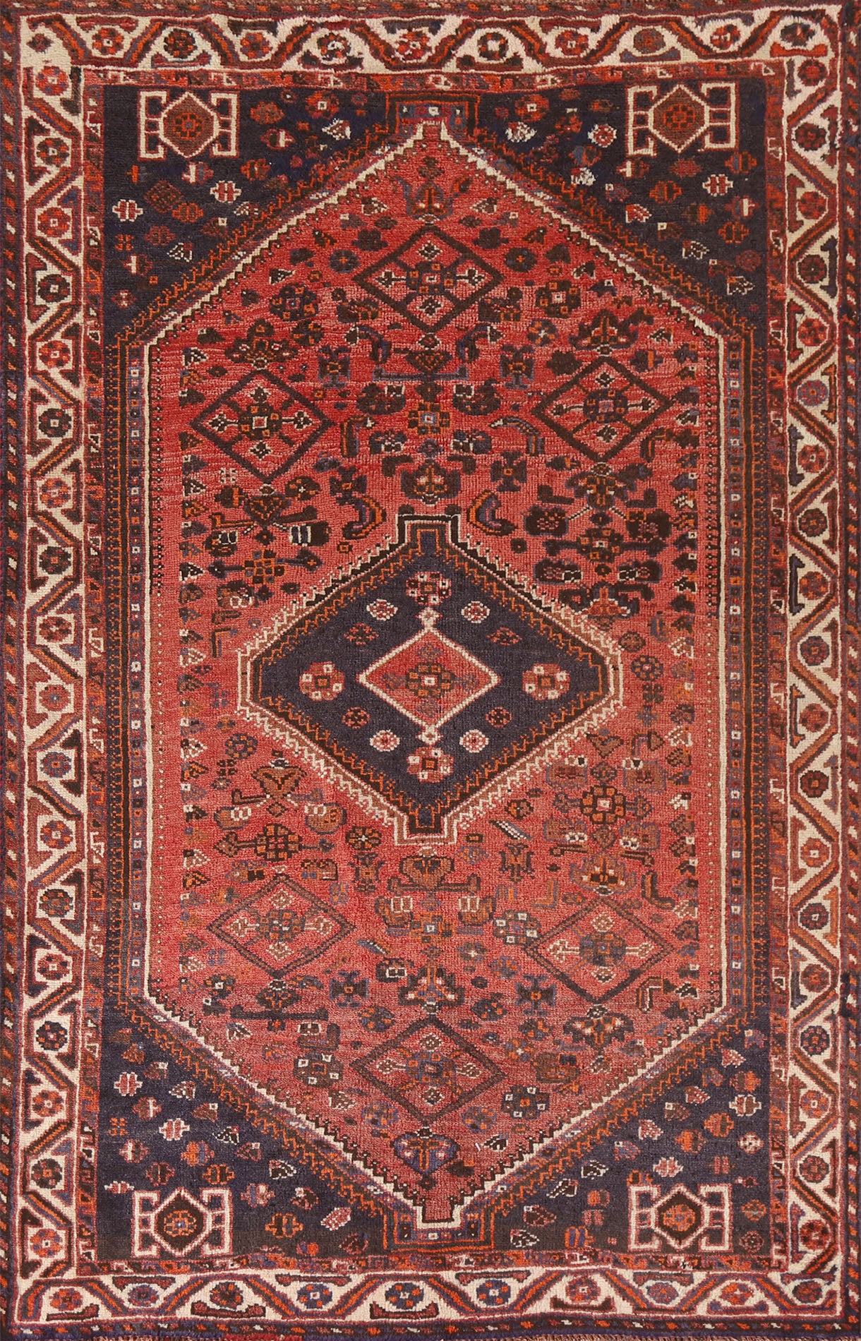 Tribal Wool Shiraz Persian Area Rug 5x8