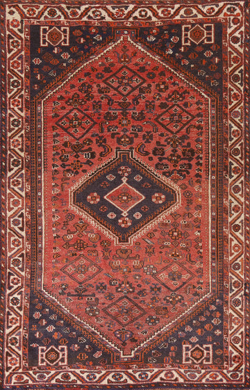 Tribal Wool Shiraz Persian Area Rug 5x8