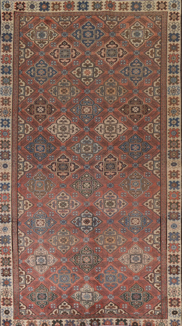 Pink Geometric Tabriz Persian Area Rug 5x10