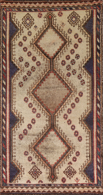Antique Gabbeh Persian Runner Rug 3x7