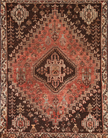 Antique Qashqai Persian Rug 4x5