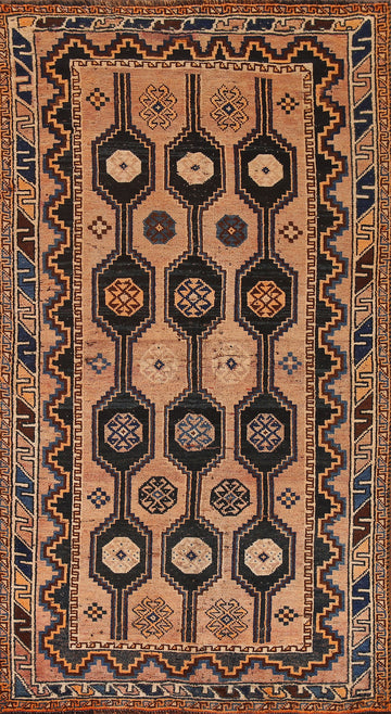 Antique Geometric Lori Persian Rug 4x8
