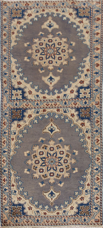 Gray Wool Nain Persian Rug 2x5