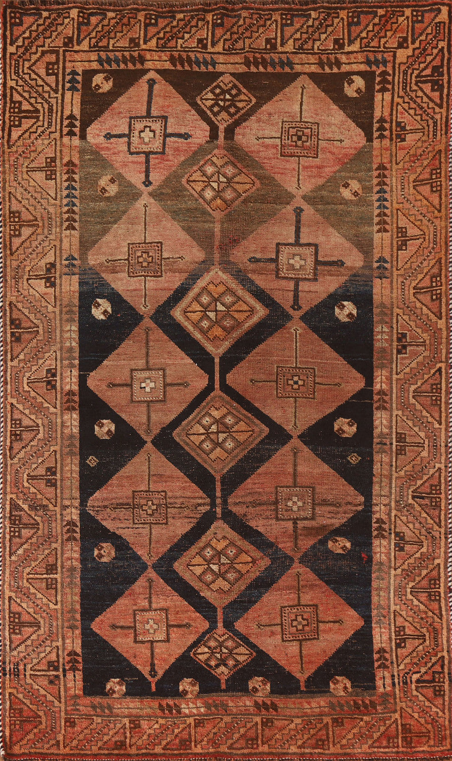 Pre-1900 Antique Vegetable Dye Lori Persian Rug 4x7