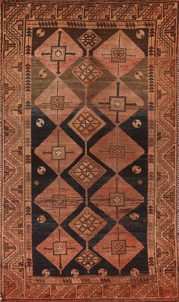 Pre-1900 Antique Vegetable Dye Lori Persian Rug 4x7