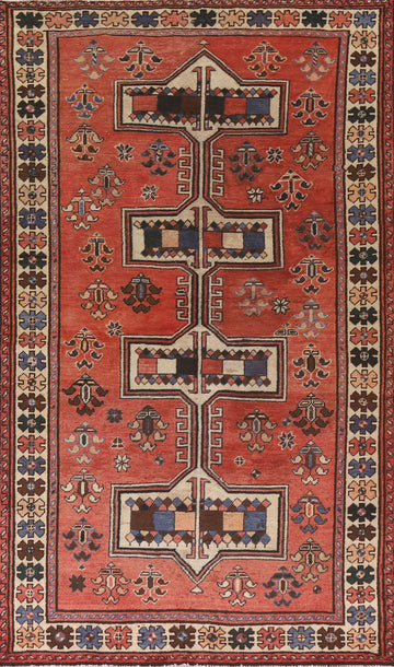 Vintage Wool Bakhtiari Persian Area Rug 5x9